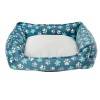Top Paw Blue Floral Cuddler Small Dog Bed w/ Paw