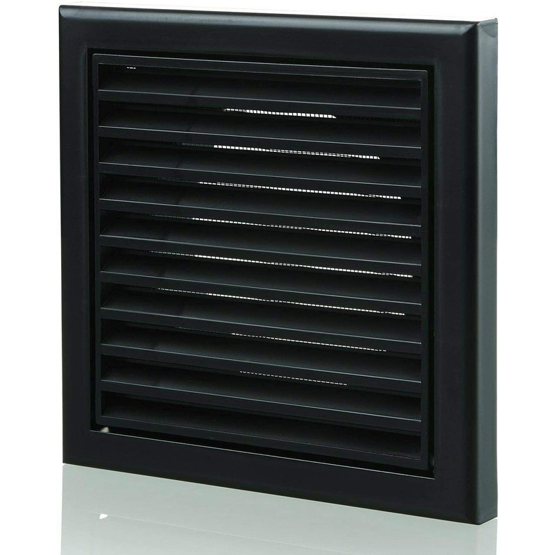 100mm (4 inch) Dia Black Plastic External Fixed Blade Vent