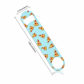 TASDANA Pizza Slice Stainless Steel Bottle Opener Italian Delicious Food Mozzarella Cute Sketch Doodle Green Flat Beer Bottle Opener Keychain for Home Kitchen Bar Restaurant Party Birthday Gift