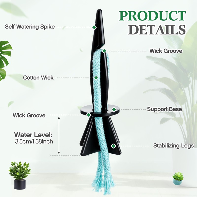 20 Pack Self Watering Spikes for Plants with Wick Rope,Medium