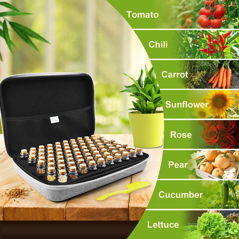 SMUJU 【80 Slots】 Seed Storage Organizer, Sturdy Seed Organizer Storage