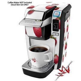 WraptorSkinz Decal Style Vinyl Skin compatible with Keurig K10 / K15 Mini Plus Coffee Makers Strawberries on White (COFFEE MAKER NOT INCLUDED)