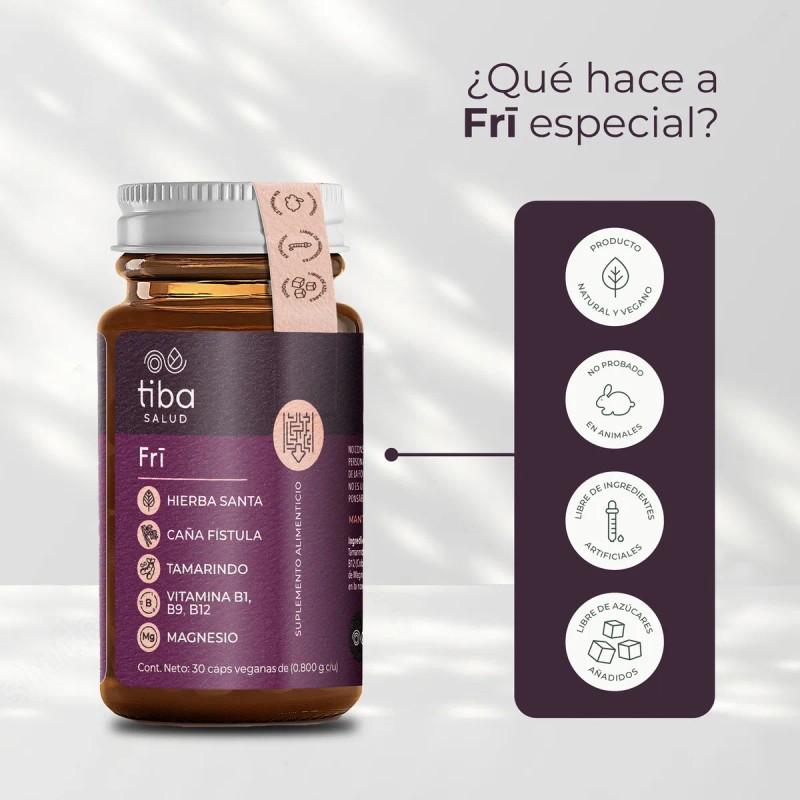 Fri Tiba Salud Digestión 30 Cápsulas Veganas De 800gr Sabor
