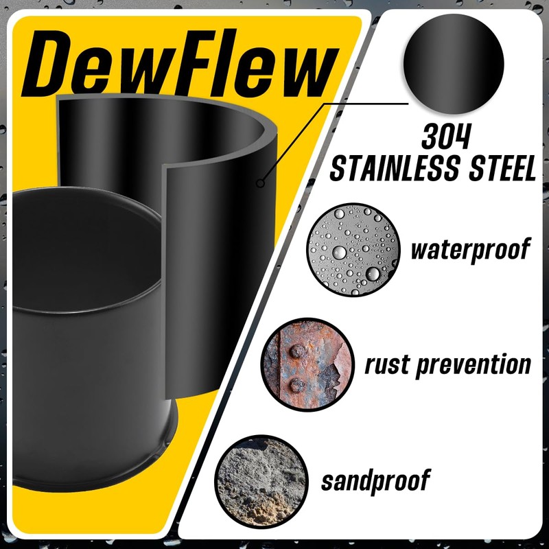 DewFlew 2Pcs 5.15" Push Through Wheel Center Caps Stainless Trailer