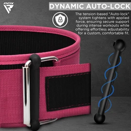 RDX Weight Lifting Belt - AUTO LOCK 4” Premium Adjustable Gym Belt for Olympic Cross Training - Support for Men Women Functional Fitness Workout - WOD Powerlifting Bodybuilding Weightlifting Deadlift