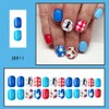 Independence Day Press on Nails Short Square Fake Nails Red