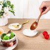 8 Pcs Ceramic Spoon Rest, White, 3.8 x 3.4 x