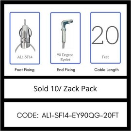 GRIPPLE UL Approved Angel Side EXIT Female 1/4" Hanger, Sold 10/Zack Pack, Made in USA (AL1-SF14-EY90QG-20FT)