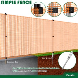 Goleray 4'Hx87‘L Mesh Fence Chicken Wire Net Barrier Cover Temporary Fencing for Poultry Dogs Pet, Swimming Pool Safety Fence Privacy Screen Panels for Outside Garden Netting, Orange