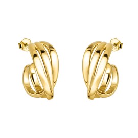 SOFIA MILANI - Women's Earrings 925 Silver - Triple Curved Stud Earrings, Yellow Gold, No Gemstone