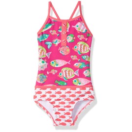 Hatley Girls' Colorblock Swimsuits, Fancy Fish, 2 Years, Fancy Fish, 2 Years