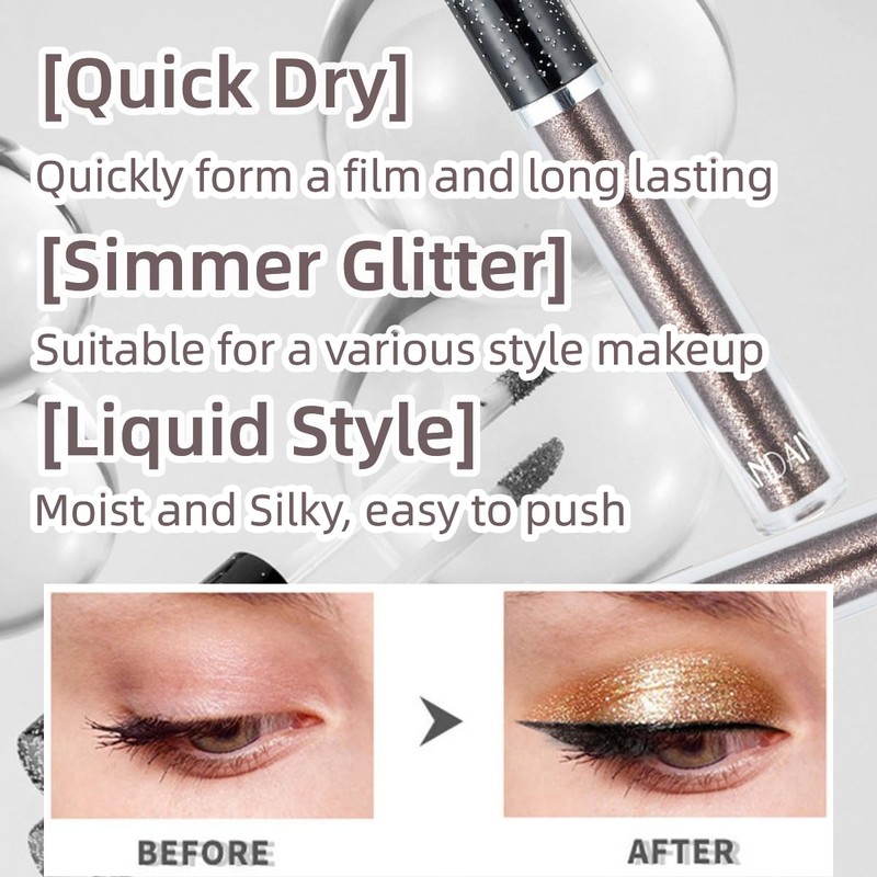 ONarisae Eyeshadow liquid Glitter Long Lasting Pigments Metals Gloss Shimmer