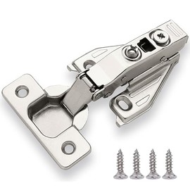 DecoBasics (50 PCS) Full Overlay Soft Close Cabinet Hinges for Kitchen Cabinets - 105° Face Frame Concealed Cabinet Door Hinge -3 Way Adjustability -Clip on Plate & Matching Screw 4 Easy Installation