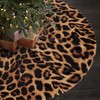 Leopard Animal Pattern Tree Skirt Double Layers Thick Xmas Tree