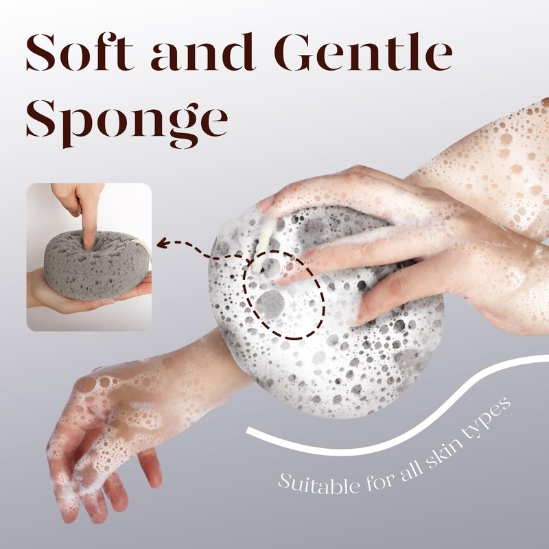 BAIMEI IcyMe Bath Sponge, Sponge Loofah Body Scrubber, Shower Pouf