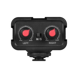 Andoer Dual-Channel Microphone Audio Mixer Adapter & Cold Shoe Mounting Hub 3.5mm Stereo Output for Canon Nikon Sony DSLR Camera Camcorder