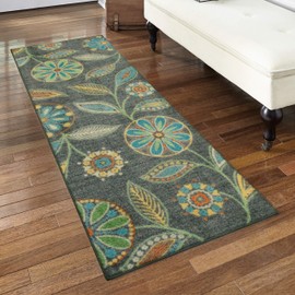 Maples Rugs Reggie Floral Runner Rug Non Slip Hallway Entry Carpet [Made in USA], 1'8 x 5, Multi