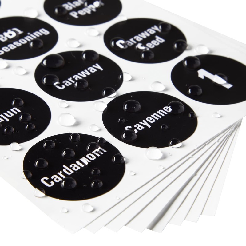 Talented Kitchen Spice Labels Stickers - 144 Round 1.5-Inch Water-Resistant