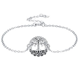 Micory Women's Bracelet 925 Sterling Silver Bracelets Vintage Pendant Jewellery Gift for Girls Wife Mother Daughter, Sterling Silver, Cubic Zirconia