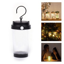 Neioaas Portable LED Camping Lights-Versatile Hanging Survival Lamp with Unique DIY Cup Design,Lightweight&Battery-Powered for Indoor/Outdoor Emergencies,Nighttime Adventures&Bedroom Ambianc(Black