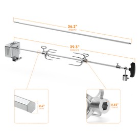 Hygrill Rotisserie Kit for All Hygrill 4-Burner Built-in Gas & Charcoal Grills, Grill Rotisseries with Motor, Spit Rod, 2 x 4-Prong Forks, Complete Holders, and Fixing Screws