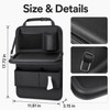 Foldable Leather Car Seat Back Organizer With Table for Rear-Seat