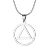 MOO&LEE Sobriety Necklace for Men AA Recovery Triangle Pendant Necklace