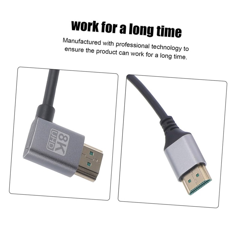 Parliky Aluminum Alloy Monitor Cable Sturdy Right Angled Male to