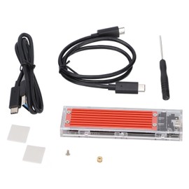 External Hard Drive Adapter 10Gbps Transparent NVME M.2 to Type C USB3.1 Gen2 Converter CaseRed