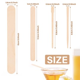EWVVSS 4 Style 500 Pcs Waxing Sticks Assorted Wax Applicator Sticks For Body Legs Face With Small Medium Large Sizes Wood Popsicle Sticks For Waxing Or Wood Craft Sticks