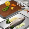 WLTQOL Solid Ebony Wood+Titanium Double-Sided,304 Stainless Steel Handle TPR Rubber
