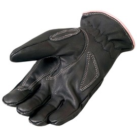 Hot Leathers Women's Driving Gloves with Pink Piping (Black/Pink, Large)
