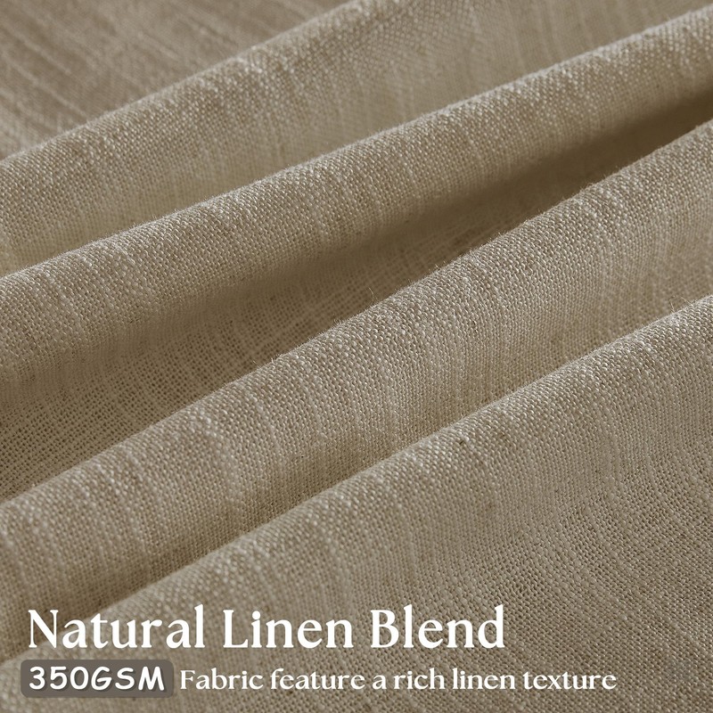 Pleated Linen Curtains 90 Inches Long for Living Room Pinch