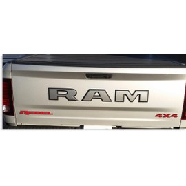 Reflective Concepts - RAM Tailgate Emblem Overlay Decal -Fits: 2015-2018 Ram Rebel (Silver Metallic)
