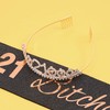 RosewineC 21st Birthday Sash Rhinestone Birthday Crown Women Girls Birthday