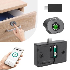 Cerradura Bluetooth con huella dactilar para gabinete, cerradura de cajón de archivos oculta inteligente biométrica sin llave para armario, seguridad eléctrica para niños, mueble de madera DIY para