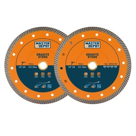 MASTER DEPOT 7 Inch Diamond Turbo Blade for Granite, Ceramic, Stone, and Hard Bricks, for Angle Grinders and Handheld Saws, Dry and Wet Use, 7/8"-5/8" Arbor (2 PCS)