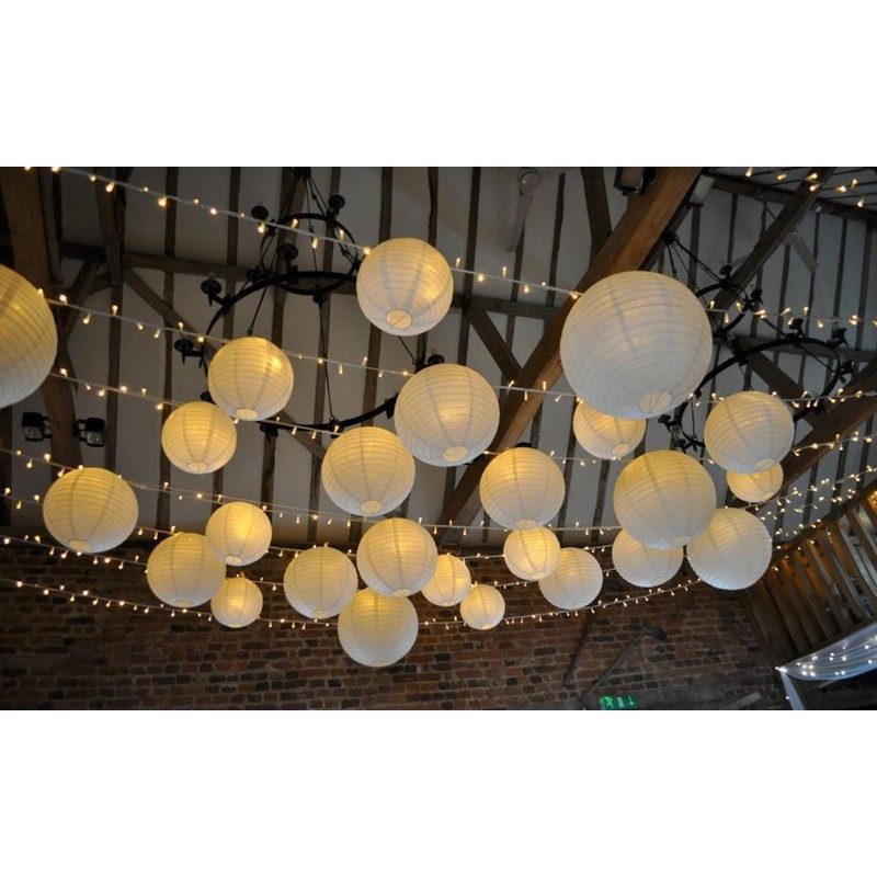 12 e-shop2door White Round Paper Lanterns Lamp Shade Wedding Birthday