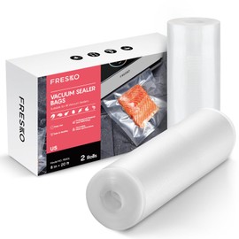 FRESKO 8"x20' Vacuum Sealer Bags for Food, 2 Rolls Customized Size Storage Bags with BPA Free, Heavy Duty Food Bags for Meal Prep and Sous Vide Cooking