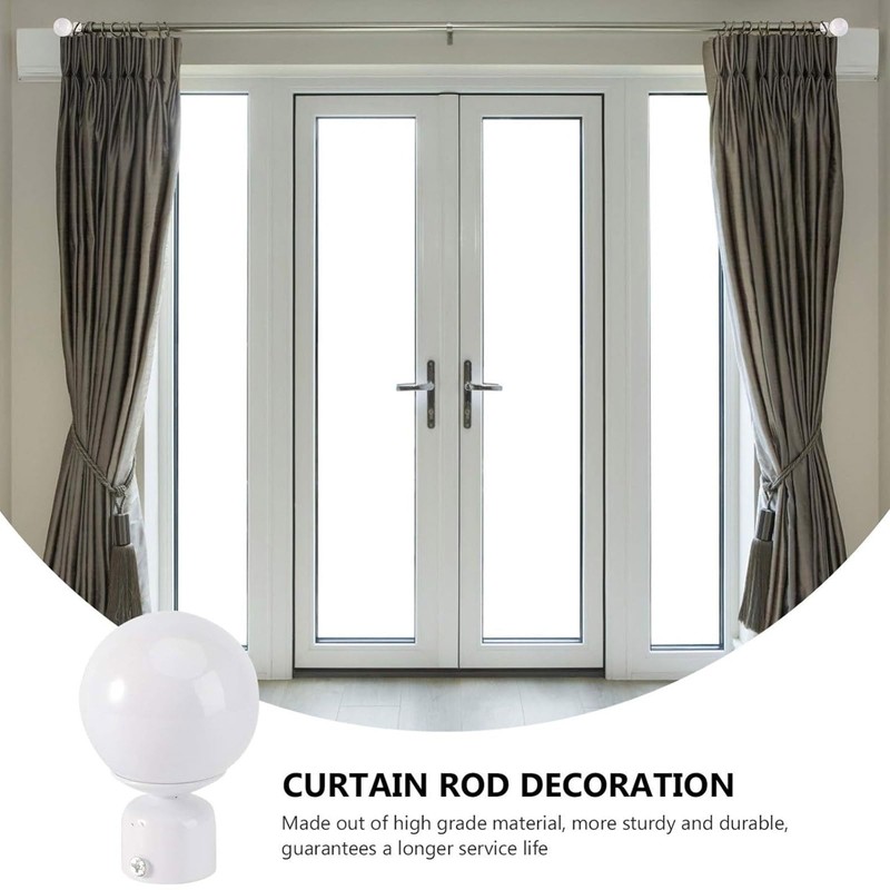 TA-VIGOR 2Pcs 29.5mm Inner diameter Curtain Rod Ball Finials, Decorative