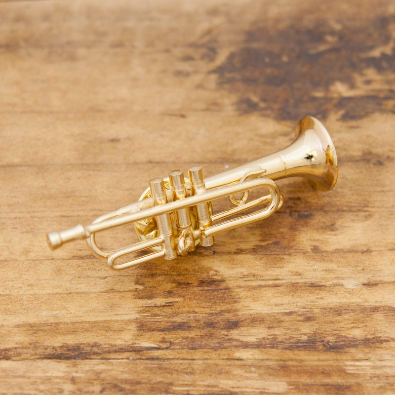 Akizuki Boeki PA01-1/14 Design Trumpet, Gold, W1.8 x D0.5 x