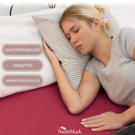 NatureMark Jersey Fitted Sheets, 100% Cotton, Many Sizes and Colours, Brand Quality, Oeko-Tex Standard 100, 180 x 200 cm - 200 x 200 cm, Burgundy Red