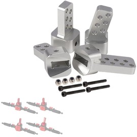4Pcs SCX10 II Link Mounts, 1/10 RC AR44 Axle Link Riser Anti-Squat Mounts for Crawler Axial SCX10 II Chassis LCG Rigs DIY 90046 Upgrade(Silver)
