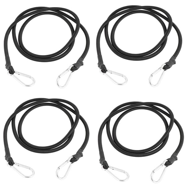 DARENYI 60 cm Luggage Straps with Hooks, Black Bungee Straps