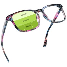 YEIN Progressive Multifocus Reading Glasses, Spring Hinge Blue Light Blocking Glasses for Women, No Line Multifocal Readers with Clear Lenses (+0.50/+2.75 magnification)