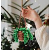 Cute Crochet Car Air Freshener, Handmade Knitted Hanging Ornament, Car Diffuser Bottle with Green Plant Design, Fragrance Oil Diffuser for Women and Girls Car, Stylish Rear View Mirror Car Decor