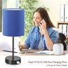 Table Lamps Set of 2 with USB Charging Ports, Blue