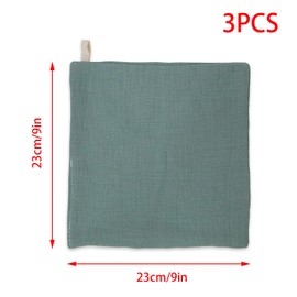 YUYUDEHM 3 Pack Face Wash Cloths, Reusable Makeup Remover Cloths, Soft Cotton Face Towel (Green)