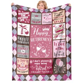Retirement Gifts for Women, Happy Retirement Blanket - Best Retirement Gifts, Retirement Gifts for Nurse Coworker Boss Teacher Friends, Retirement Gifts for Women Friends, 60" x 50"