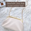 Women's Evening Clutch Purse with Detachable Chain Strap Soft Faux